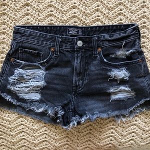 Abercrombie black denim shorts